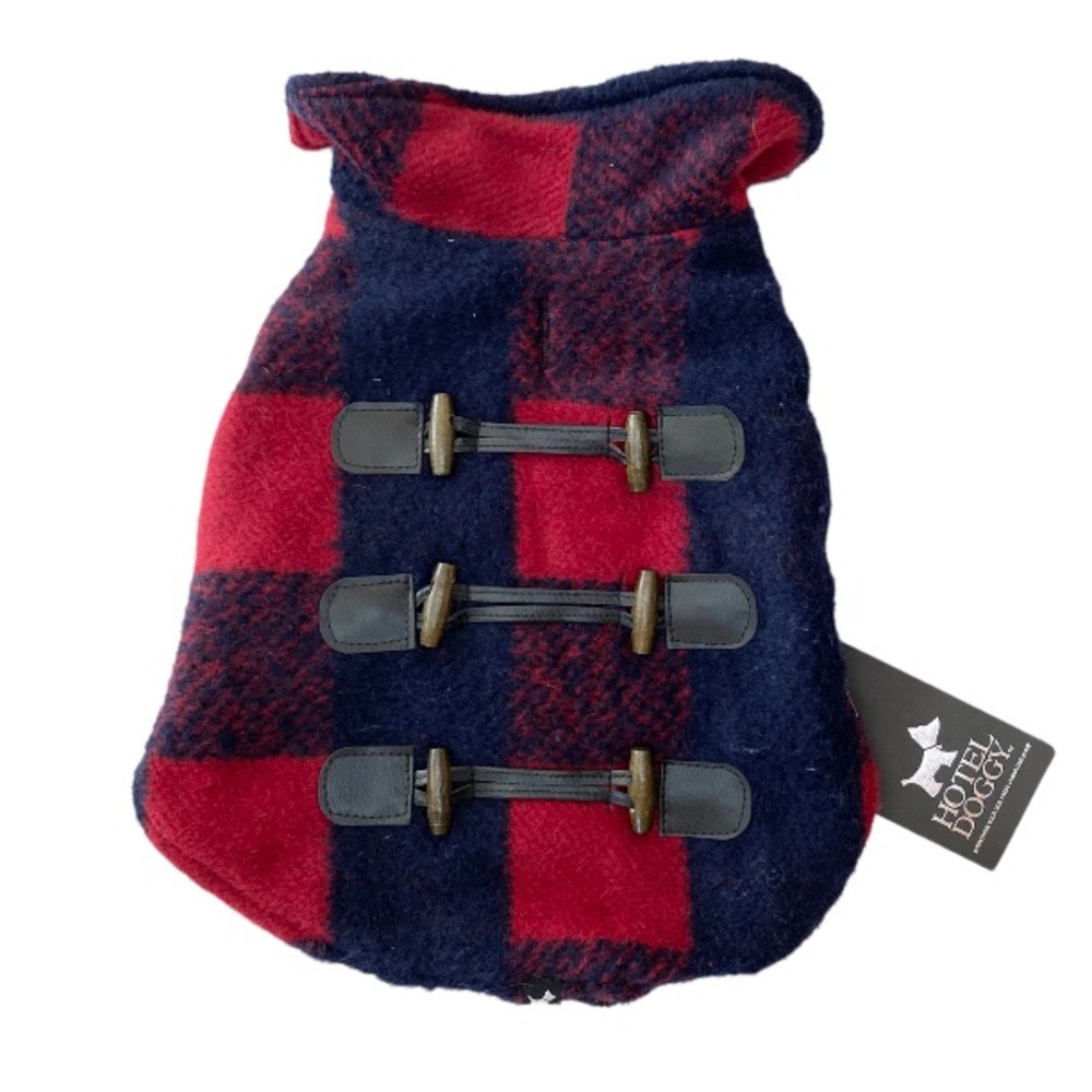 Hotel Doggy Plaid Pea Coat